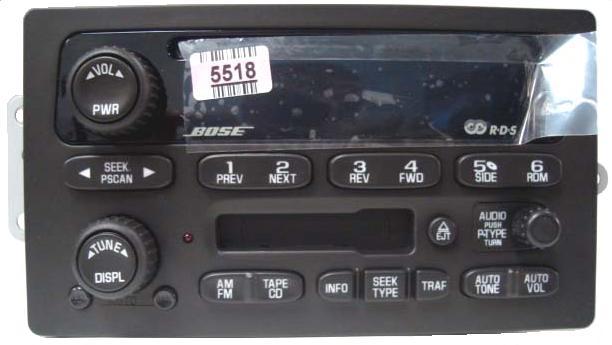 Trailblazer Envoy 2002-2003 CD Cassette radio BOSE 15195518 NEW