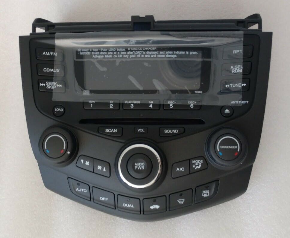 Accord 2003+ CD6 7BK0 radio climate control panel faceplate NEW