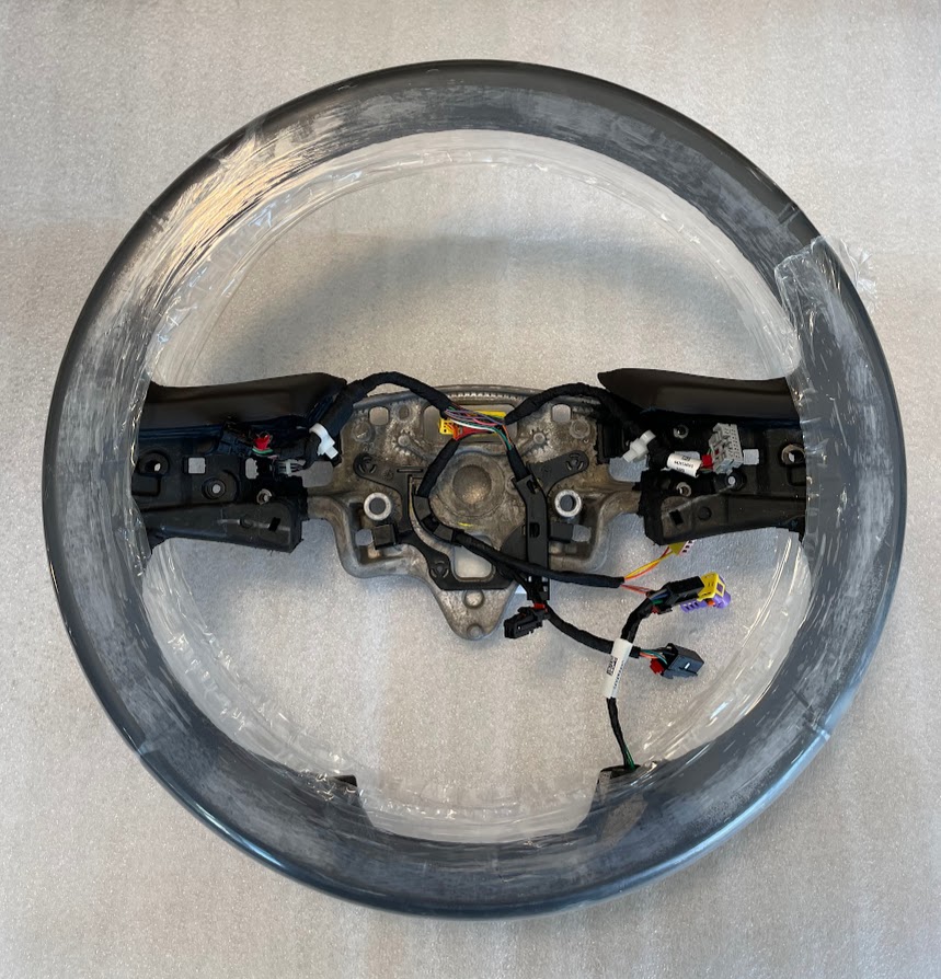 Sierra 2019+ steering wheel heated crash brown leather bare gray