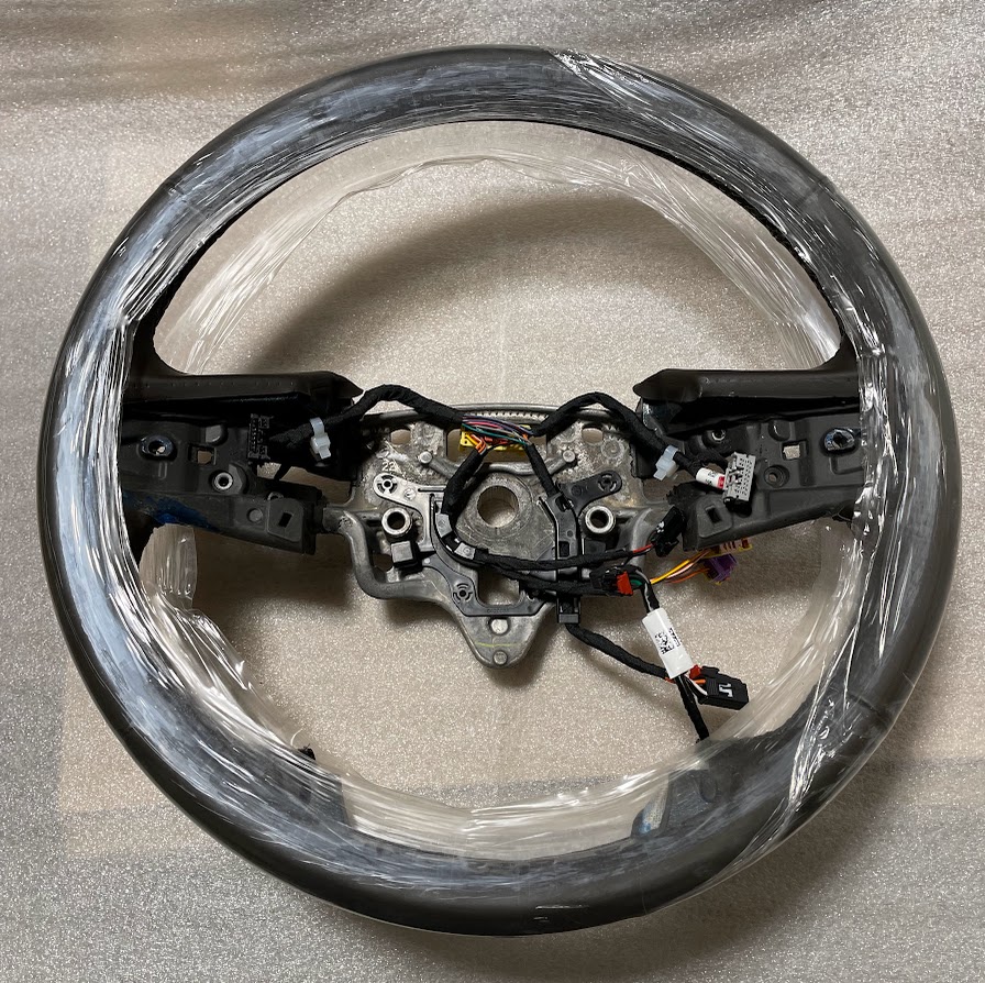 Silverado 2019+ steering wheel heated crash brown leather bare
