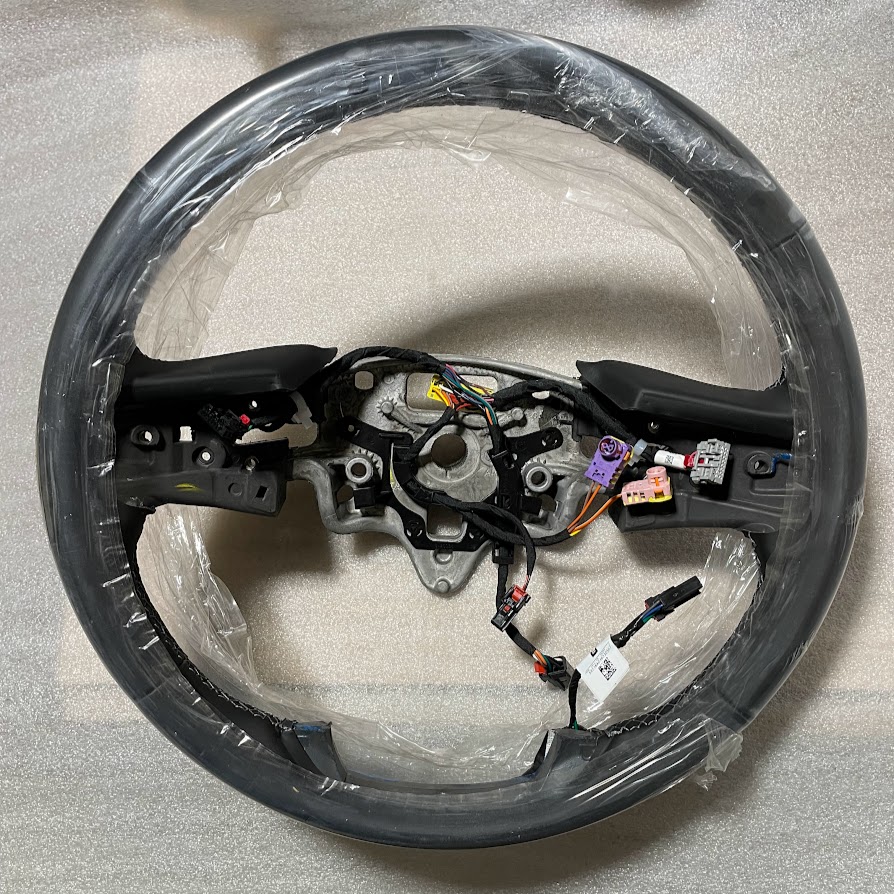 Silverado 2019+ steering wheel heated crash black leather bare