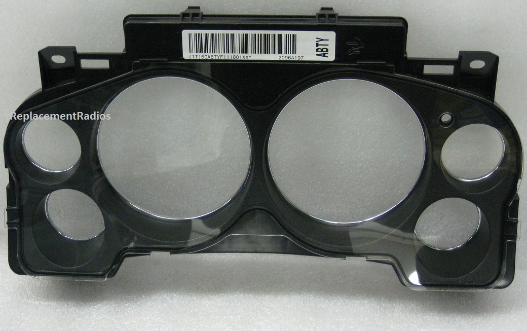 GM 2007+ instrument gauge cluster lens w/ chrome trim rings