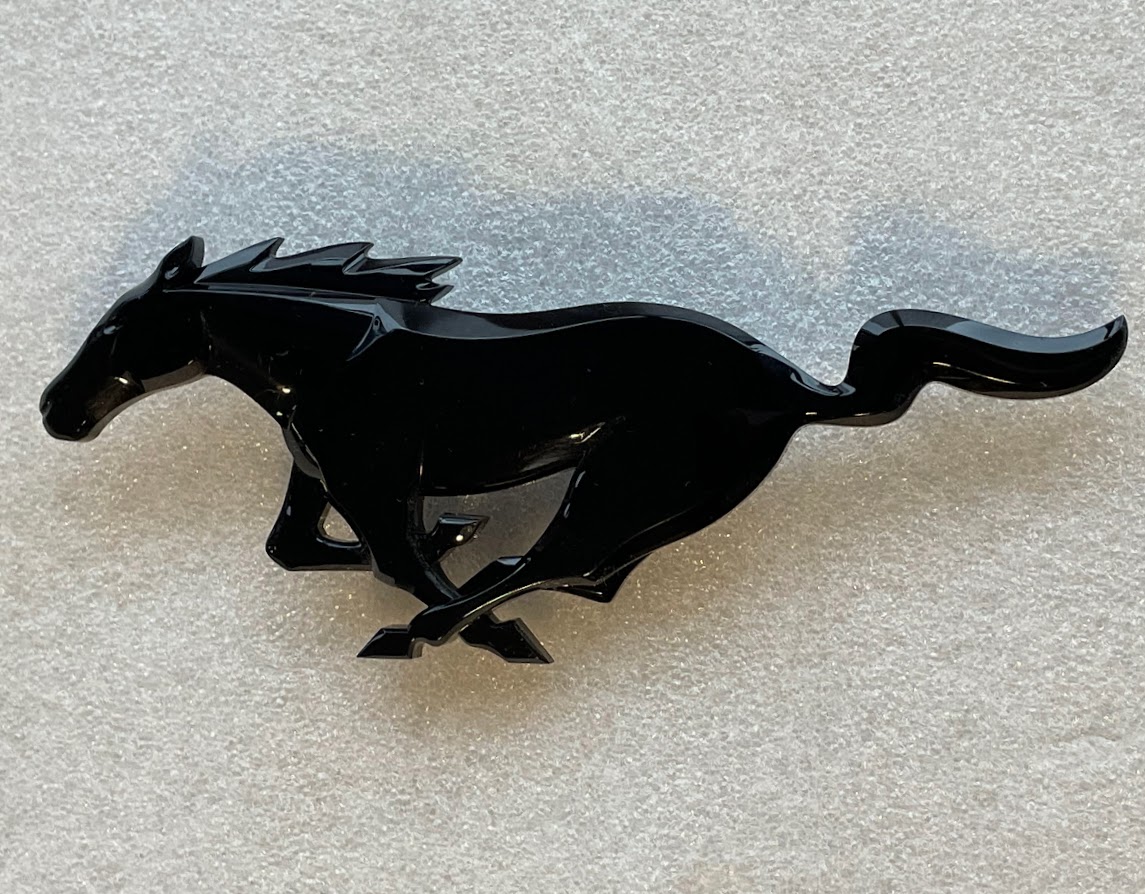 Ford Mustang 7.5" black pony horse emblem logo NEW Blem