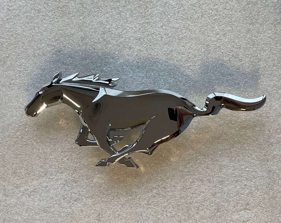 Ford Mustang 7.5" chrome pony horse emblem logo NEW Blem