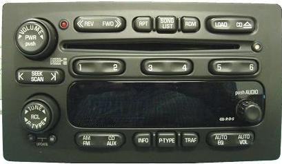 GM Radio Face w/ lens-knobs-buttons: 01+ Truck-SUV-Van CD6 NEW